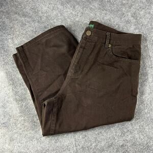 Green Label‎ Lauren Jeans Company Ralph Lauren Dark Brown Cropped Jeans 10P Y2K